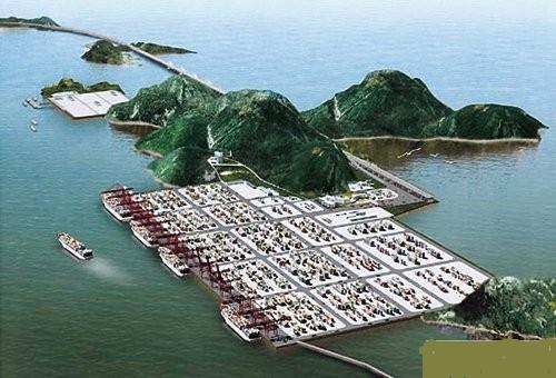 洋山深水港一期码头工程1 洋山深水港,位于东海海域的小洋山群岛上